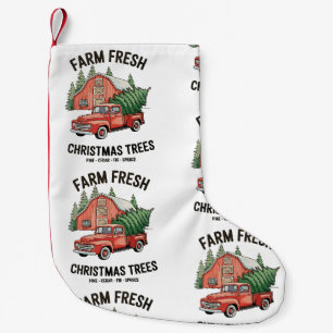 Farm Fresh Christmas Trees Farmhouse Pickup Truck Small Christmas Stocking