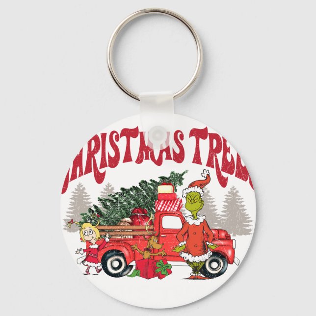 farm fresh christmas trees grinch key ring (Front)