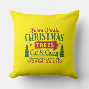 Farm Fresh Christmas Trees Holiday Design-64649 Cushion