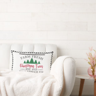 Farm Fresh Christmas Trees Holiday Lumbar Cushion