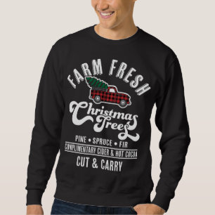 Farm Fresh Christmas Trees - Red Truck Christmas T Sweatshirt