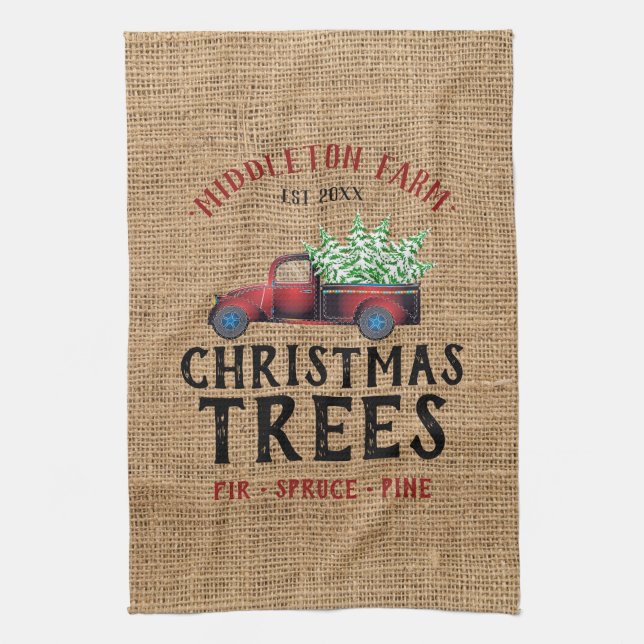 Farm Fresh 🎄Christmas Trees Tea Towel (Vertical)