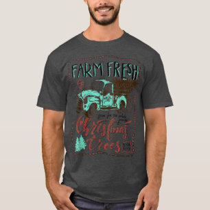Farm Fresh Christmas Trees Vintage Pine Red Truck  T-Shirt