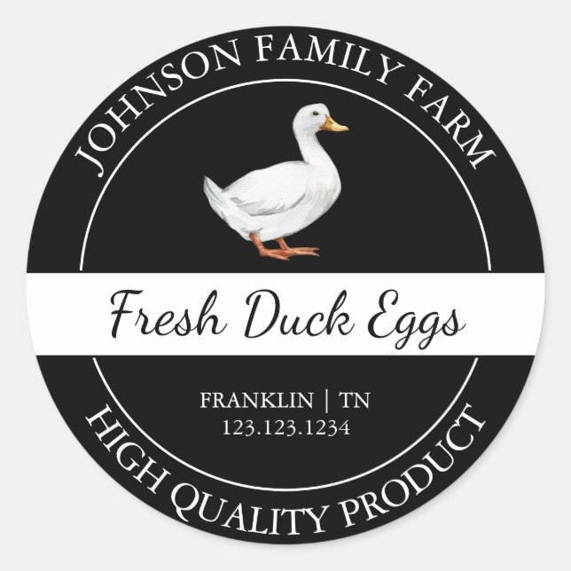Farm Fresh Duck Egg Black Label (Front)