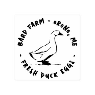 Farm Fresh Duck Eggs Duck Silhouette Egg Carton Rubber Stamp