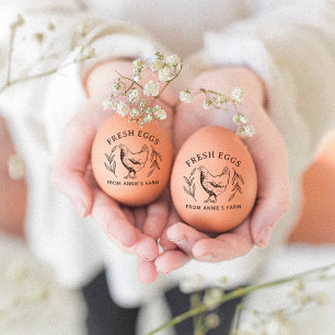 Farm Fresh Egg Stamp Chicken Hen For Farmers