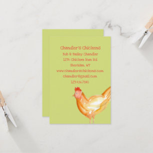 Farm Fresh Eggs Business Chicken Hen Card