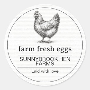 Farm Fresh Eggs Carton Label Sticker   Custom