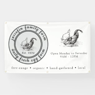 Farm Fresh Eggs Chicken Coop Rustic Country Farm Banner