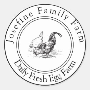 Farm Fresh Eggs Chicken Coop Rustic Country Farm Classic Round Sticker