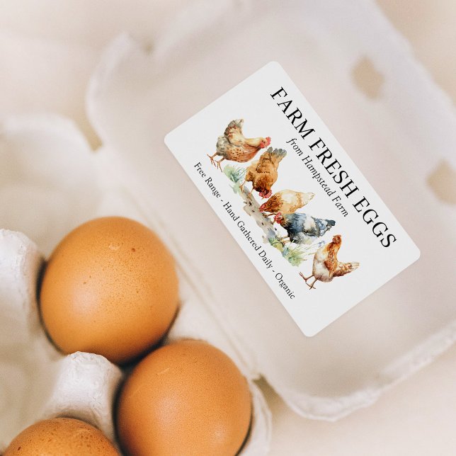 Farm Fresh Eggs Chicken Farm Label (Creator Uploaded)