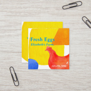 Farm Fresh Eggs Chicken Hen Square Business Card