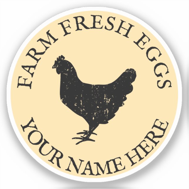 Farm fresh eggs chicken silhouette custom vinyl (Front)
