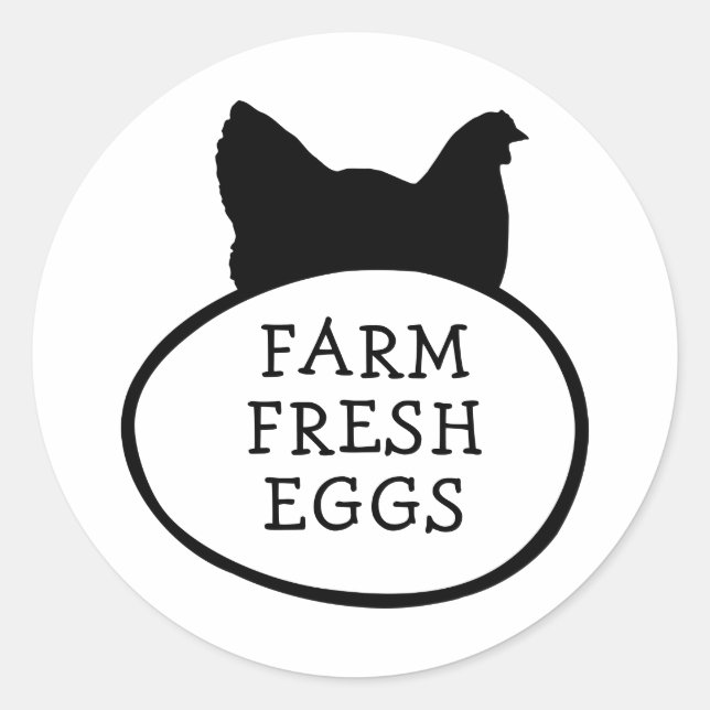Farm Fresh Eggs Classic Round Sticker (Front)