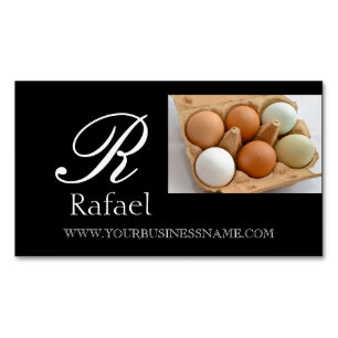 Farm Fresh Eggs Elegant Name Monogram Business Magnetic Business Card