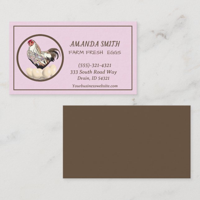 Farm Fresh Eggs For Sale  Business Card (Front/Back)