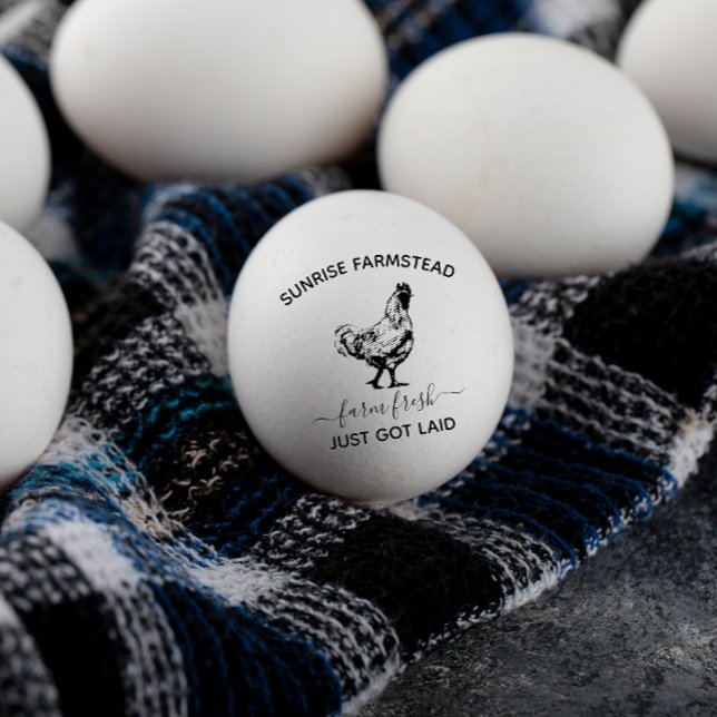Farm Fresh Eggs |  Funny Monogram Egg Stamp (Creator Uploaded)