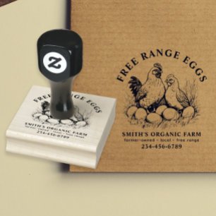 Farm Fresh Eggs Hen & Eggs Rubber Stamp