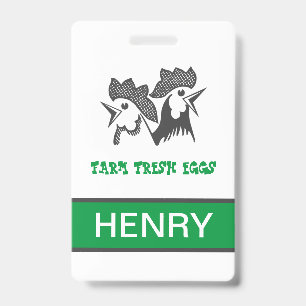 Farm Fresh Eggs ID Badge