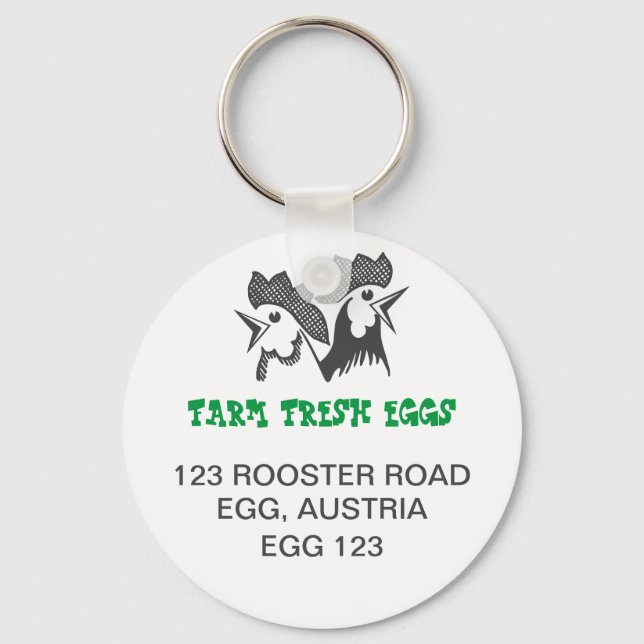 Farm Fresh Eggs Key Ring (Front)
