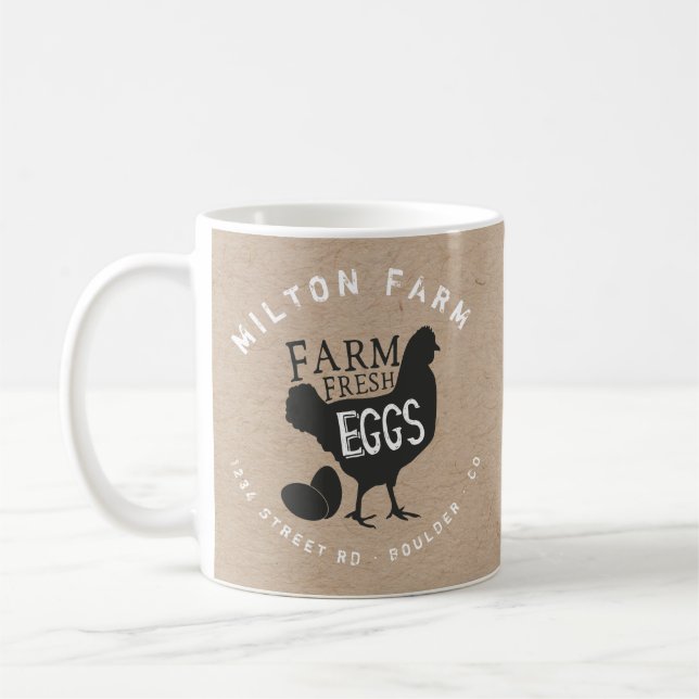 Farm fresh eggs kraft monogram coffee mug (Left)