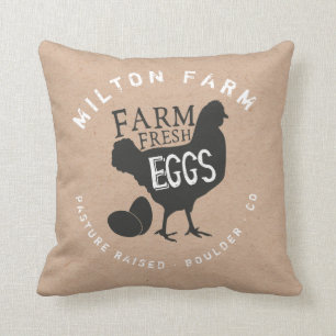farm fresh eggs kraft monogram cushion