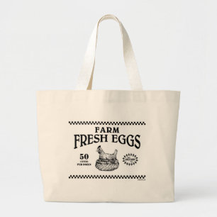FARM FRESH EGGS LARGE TOTE BAG
