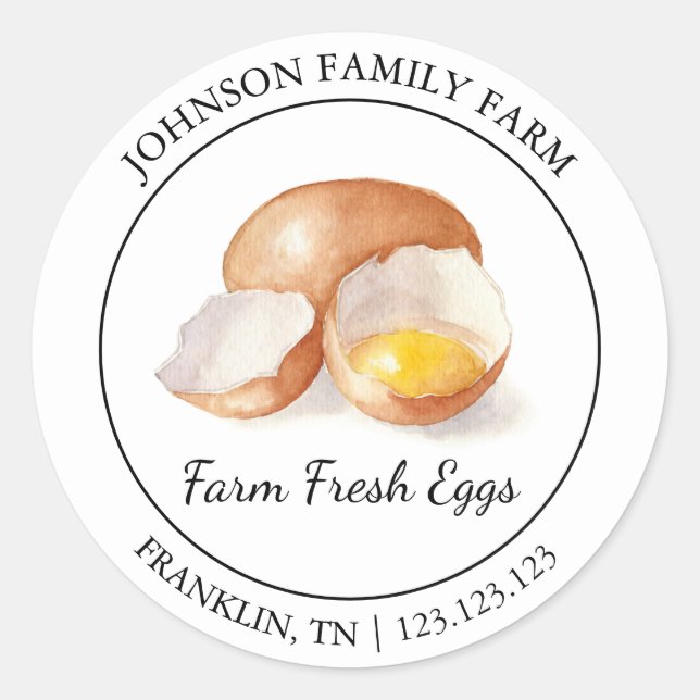 Farm Fresh Eggs Modern label (Front)