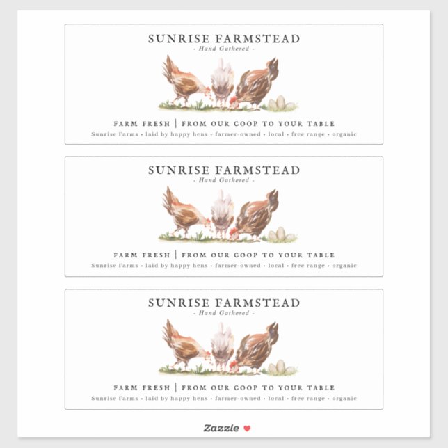 Farm Fresh Eggs | Monogram Egg Carton Label (Sheet)
