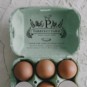 Farm Fresh Eggs    Monogram Egg Carton Stamp