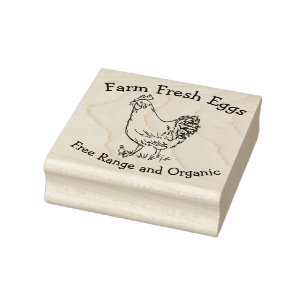 Farm Fresh Eggs Organic Chicken Hen Rubber Stamp