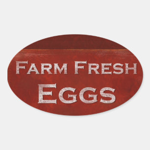 Farm Fresh Eggs Oval Sticker