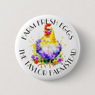 Farm Fresh Eggs   Personalised 6 Cm Round Badge