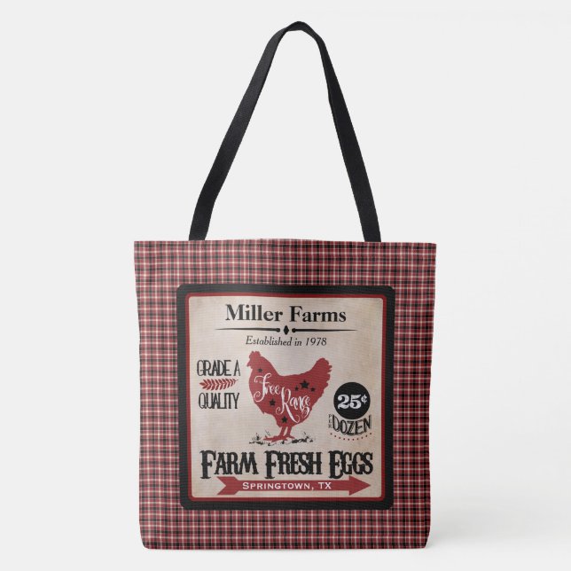 Farm Fresh Eggs Personalised Tote Bag (Front)