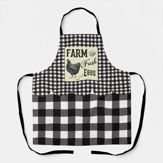 Farm Fresh Eggs Plaid Apron (Front)