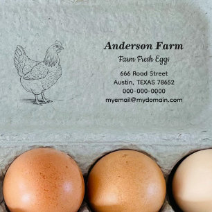 Farm Fresh Eggs Return Address with Hen Self-inking Stamp