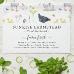 Farm Fresh Eggs | Rustic Farm Monogram Tea Towel<br><div class="desc">Featuring beautiful watercolor chicks and hens with rustic monogram. A perfect piece of collectable art for for anyone that loves farmhouse aesthetics. Add your custom wording to this design by using the "Edit this design template" boxes on the right hand side of the item, or click the blue "Customise it"...</div>