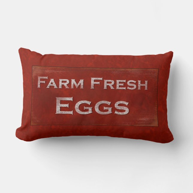 Farm Fresh Eggs Rustic Sign Pillow (Front)