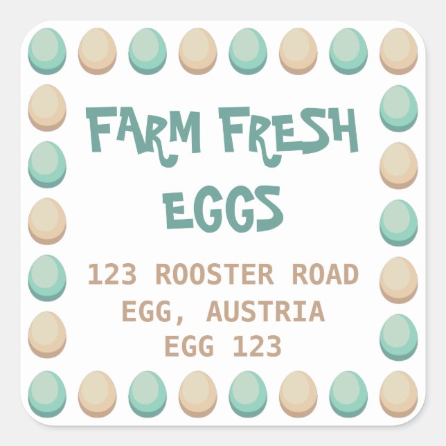 Farm Fresh Eggs Square Sticker (Front)