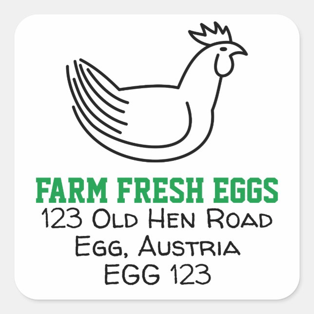 Farm Fresh Eggs Square Sticker (Front)