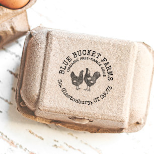 Farm Fresh Eggs Vintage Chicken & Rooster Self-inking Stamp
