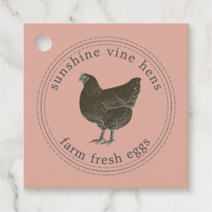Farm Fresh Eggs Vintage Hen Egg Carton Dusty Pink Favour Tags