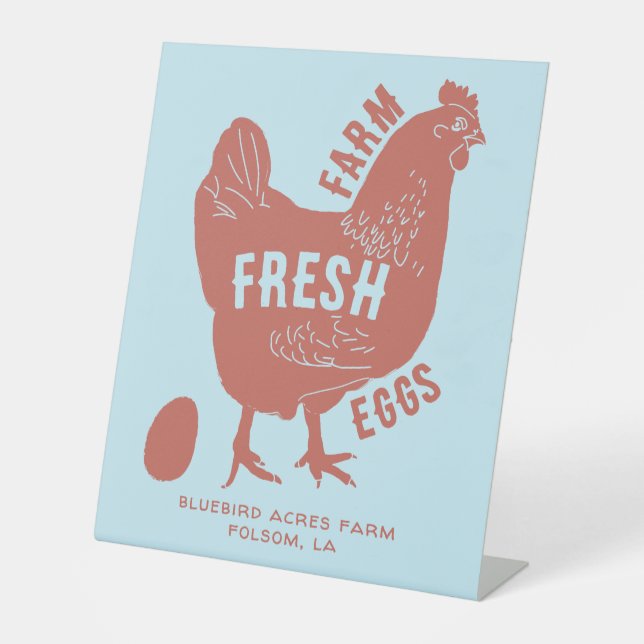 Farm Fresh Eggs with company farm name Pedestal Sign (Front)