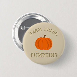 Farm fresh elegant watercolor pumpkin 6 cm round badge
