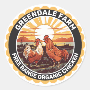 Farm Fresh Free Range Chicken Classic Round Sticker