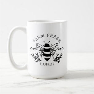 Farm Fresh Honey Bee Botanical Vintage Design Coffee Mug