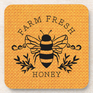 Farm Fresh Honey Bee Spring Sign-58219 Coaster