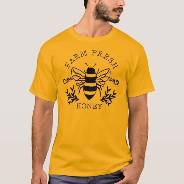 Farm Fresh Honey Bee Spring Sign-58219 T-Shirt (Front)