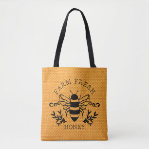 Farm Fresh Honey Bee Spring Sign-58219 Tote Bag