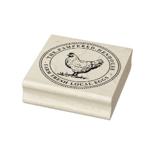 Farm Fresh Local Eggs Vintage Hen Stamp